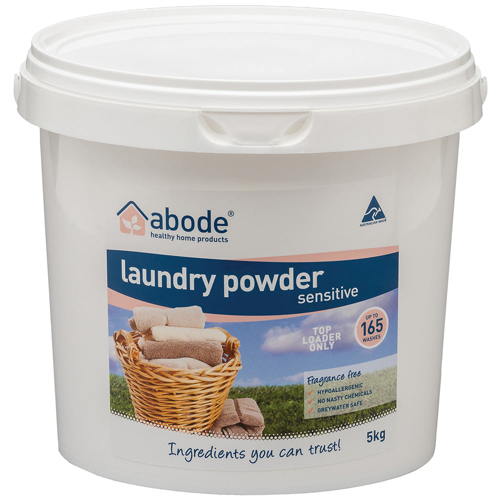 Abode Laundry Powder (Front & Top Loader) Zero 5kg Bucket