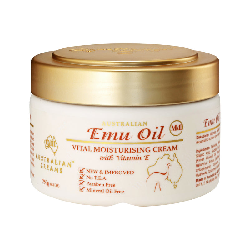 Australian Creams MkII Emu Oil Vital Moisturising Cream with Vitamin E 250g