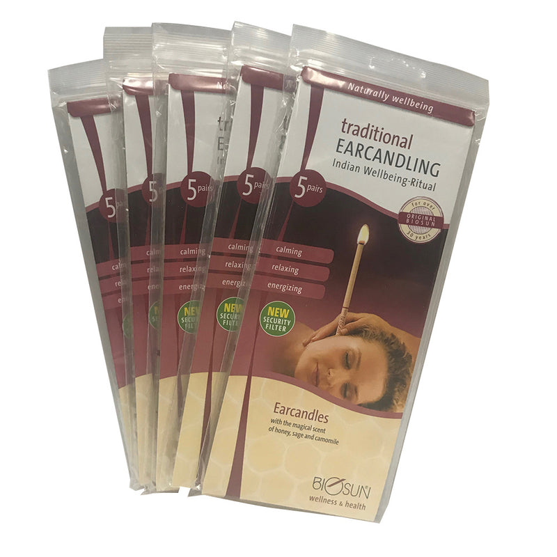 Biosun Ear Candles Traditional Wellbeing Ritual 5 Pairs x 5 Pack (25 Pairs)