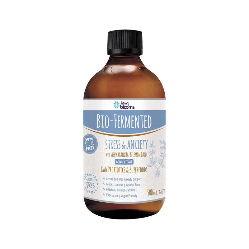 Henry Blooms Bio-Fermented Stress & Anxiety with Ashwaganda & Lemon Balm Concentrate 500ml