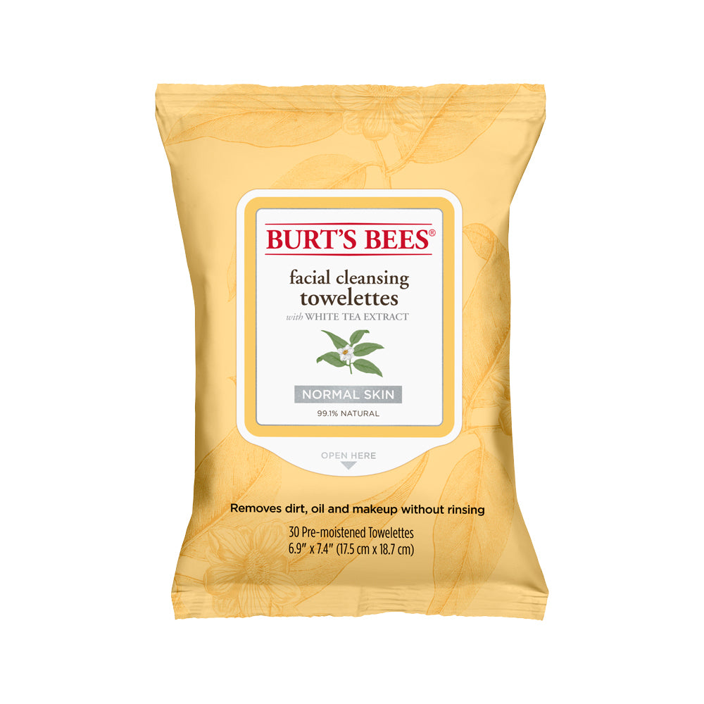 Burt's Bees Facial Cleansing Towelettes with White Tea Extract (normal skin) x 30 Pack