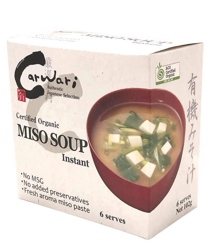 Carwari Organic Miso Soup Instant x 6 Serves (102g net)