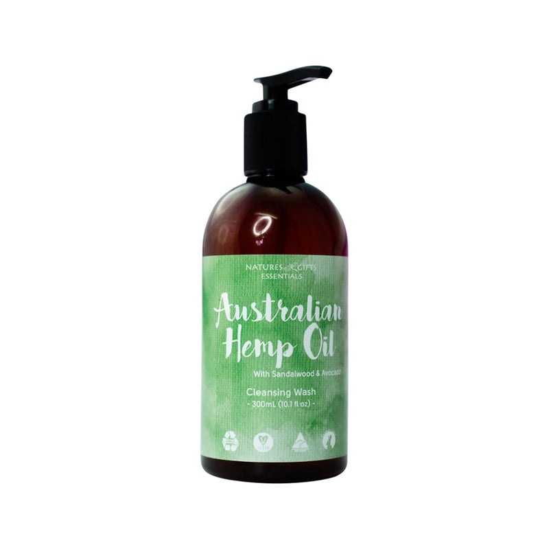 Clover Fields Nature's Gifts Australian Hemp Oil with Sandalwood & Avocado Cleansing Wash 300ml