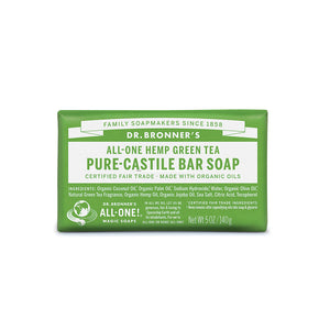 Dr. Bronner's Pure-Castile Bar Soap (Hemp All-One) Green Tea 140g