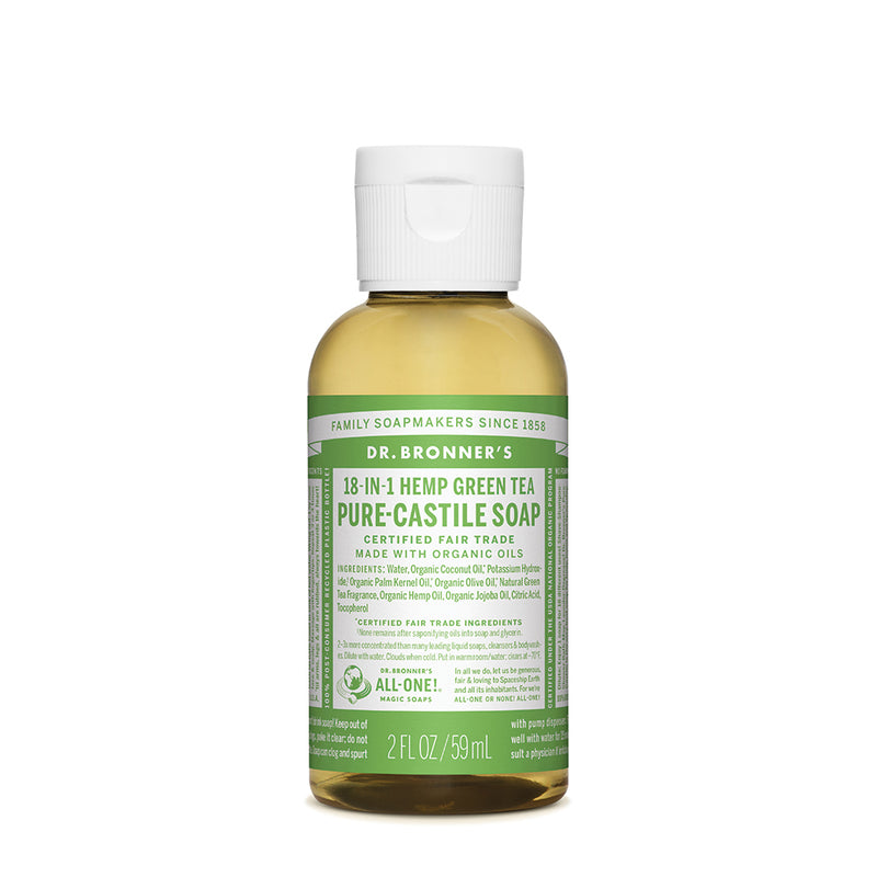Dr. Bronner's Pure-Castile Soap Liquid (Hemp 18-in-1) Green Tea 59ml