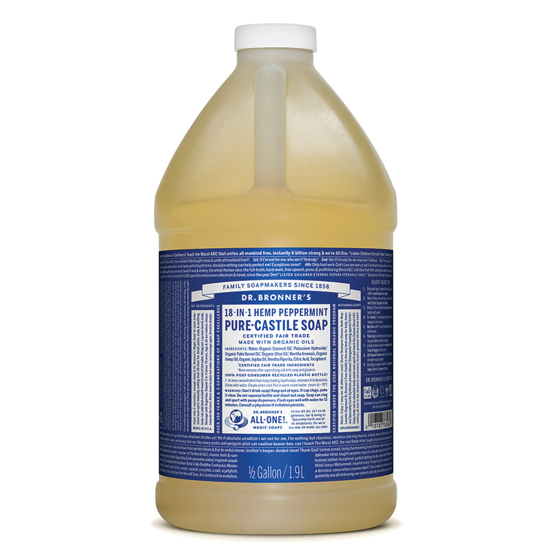 Dr. Bronner's Pure-Castile Soap Liquid (Hemp 18-in-1) Peppermint1.89L