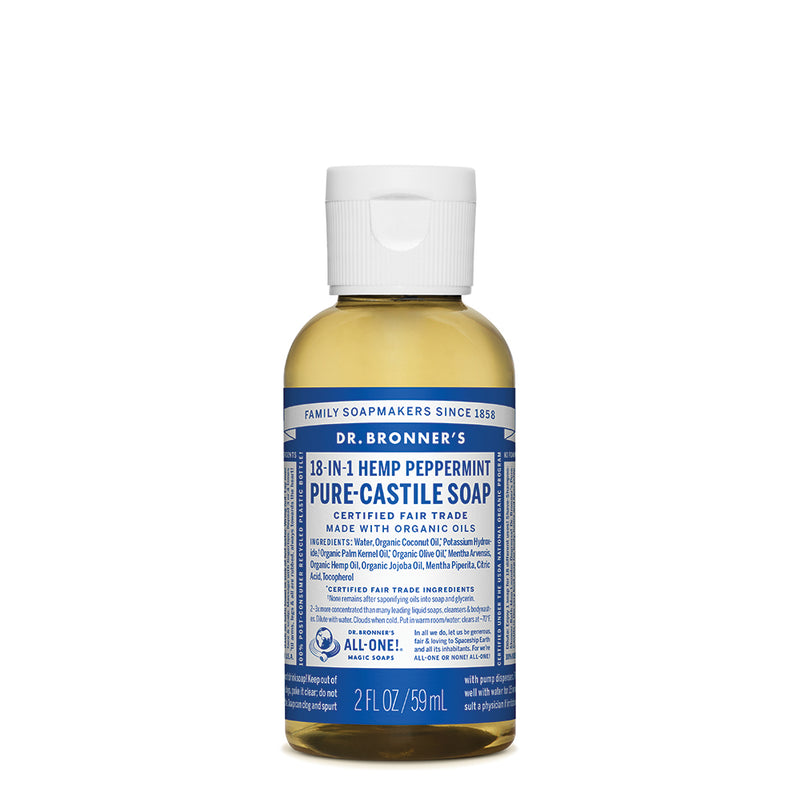 Dr. Bronner's Pure-Castile Soap Liquid (Hemp 18-in-1) Peppermint 59ml