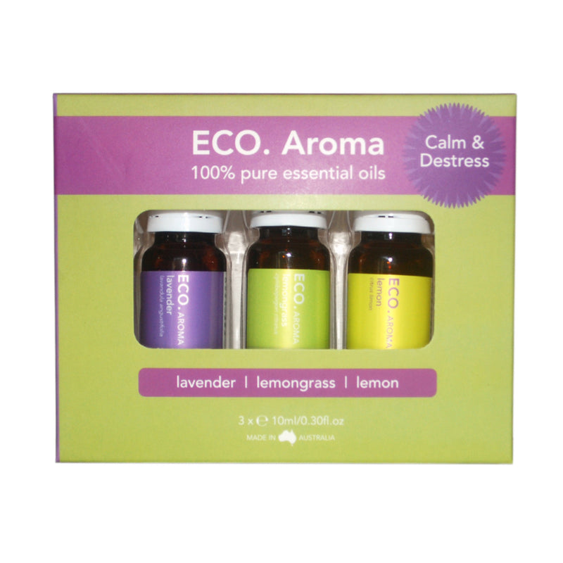Eco Modern Essentials Aroma Essential Oil Trio Calm & Destress 10ml x 3 Pack