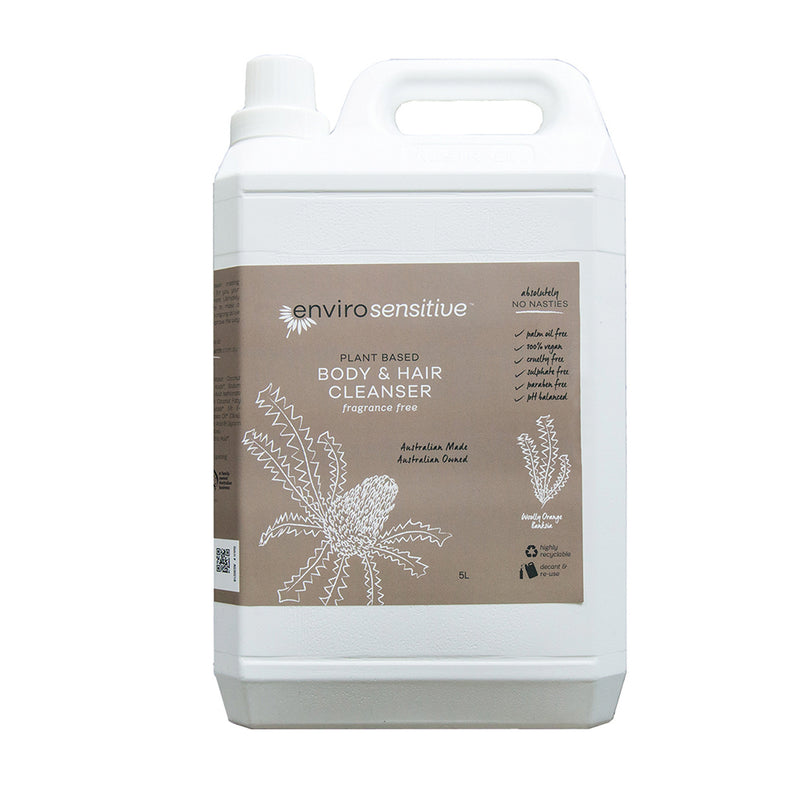 EnviroSensitive Plant Based Body & Hair Cleanser Fragrance Free 5L