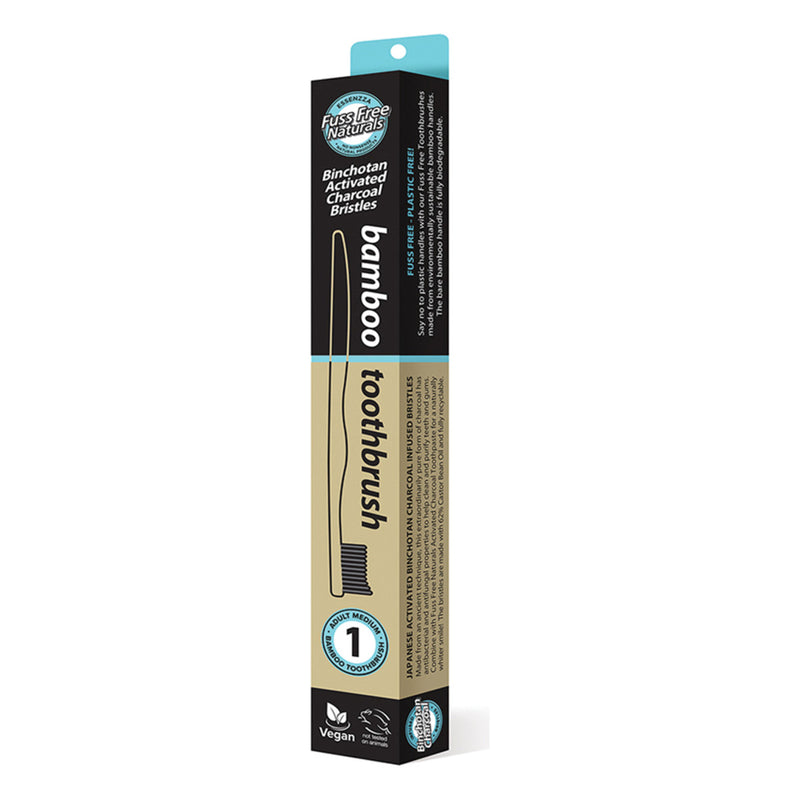 Essenzza FF Toothbrush Bamboo Activated Charcoal Medium