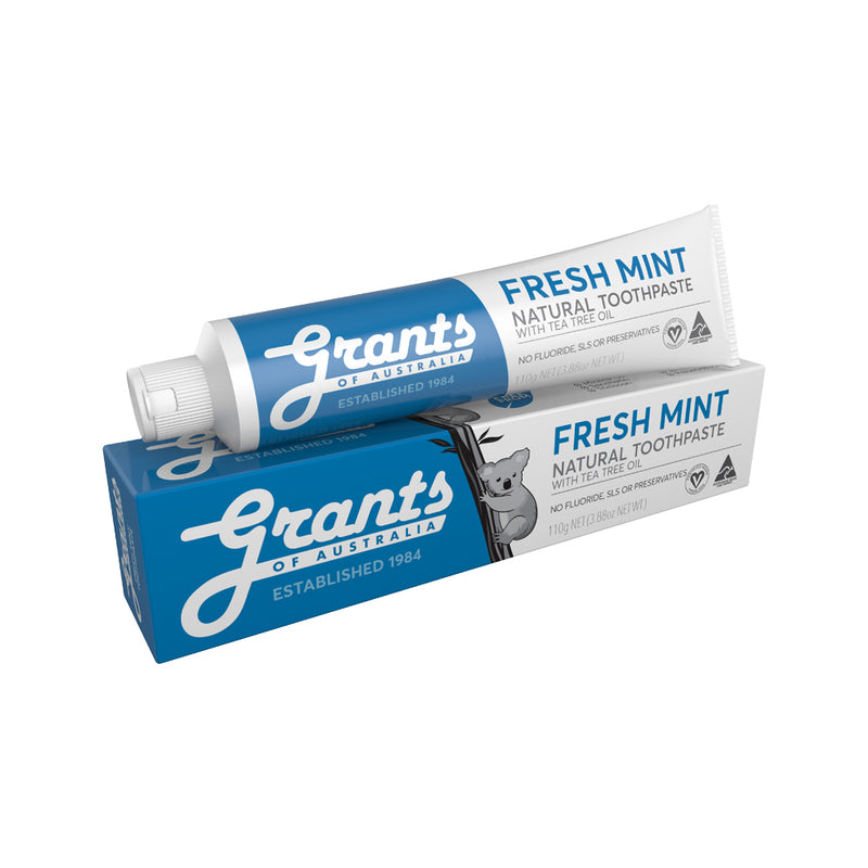 Grants Natural Toothpaste Fresh Mint with Tea Tree Oil (Fluoride Free) 110g