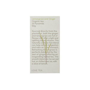 Love Tea Organic Lemongrass & Ginger Tea x 20 Pyramids
