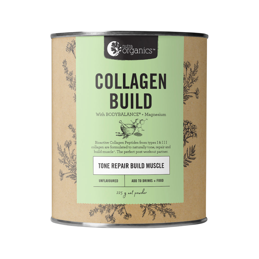 Nutra Organics Collagen Build with BodyBalance (Tone Repair Build Muscle) Unflavoured 225g Powder