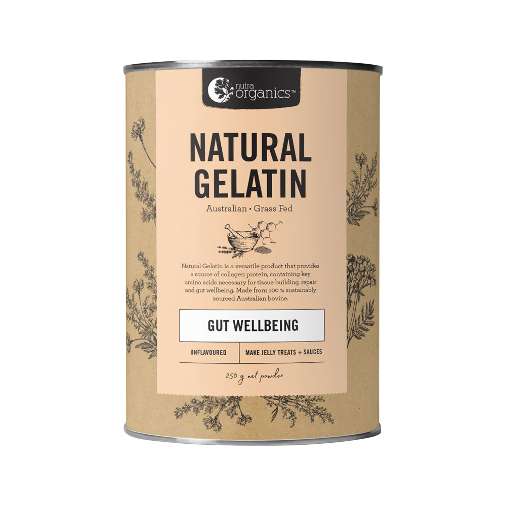 Nutra Organics Natural Gelatin (Gut Digestive Health) Unflavoured 250g Powder