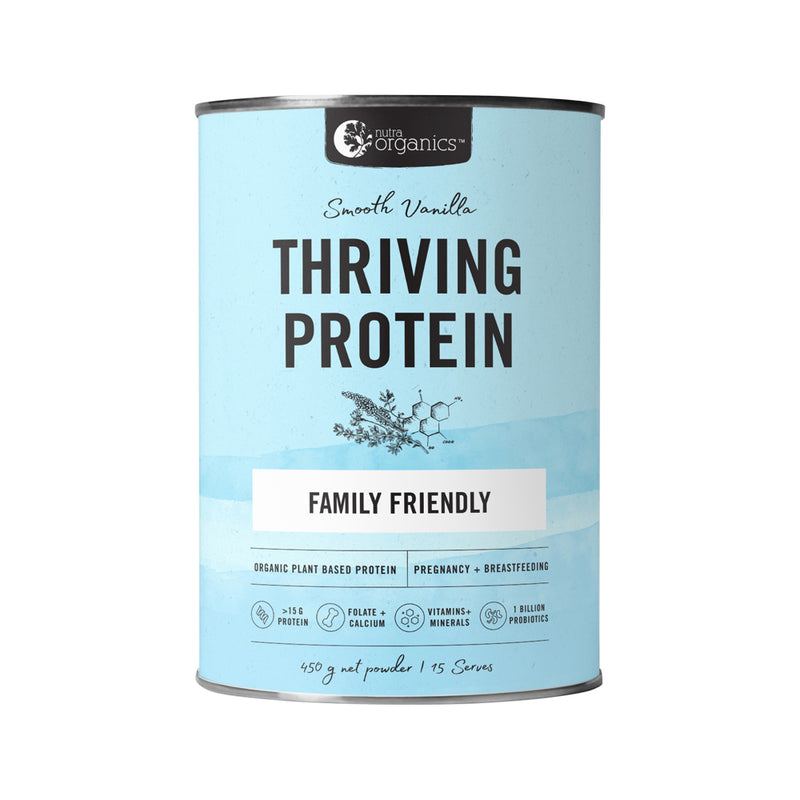 Nutra Organics Thriving Protein (Organic Pea Rice Blend) Smooth Vanilla 450g