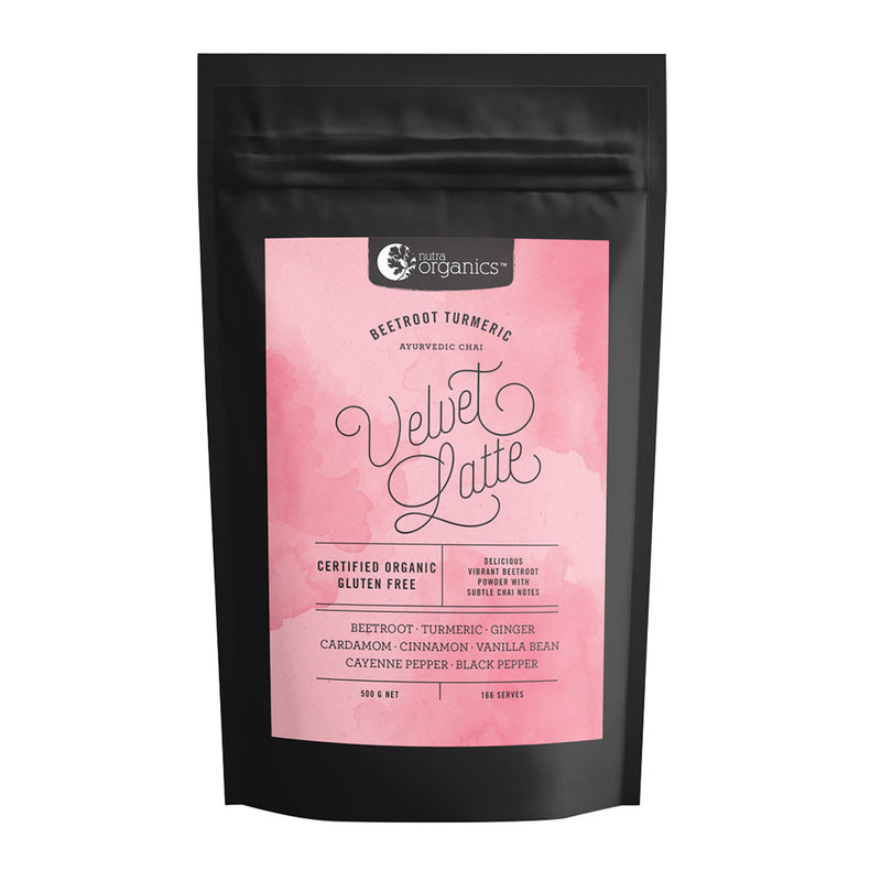 Nutra Organics Velvet Latte (Beetroot & Turmeric - Ayurvedic Chai) 500g Powder