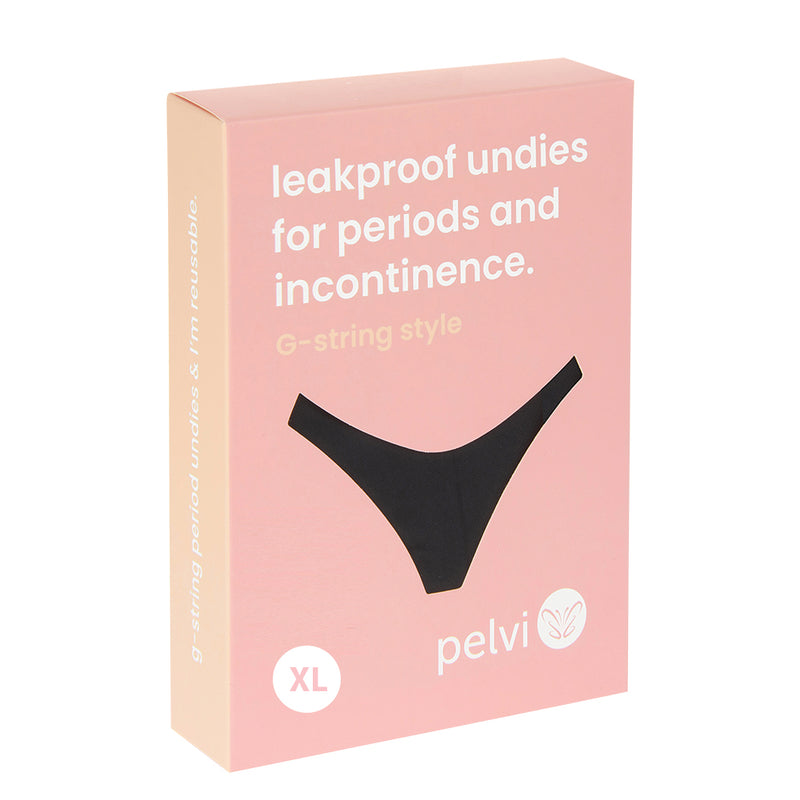 Pelvi Leakproof Underwear G-String Black XL