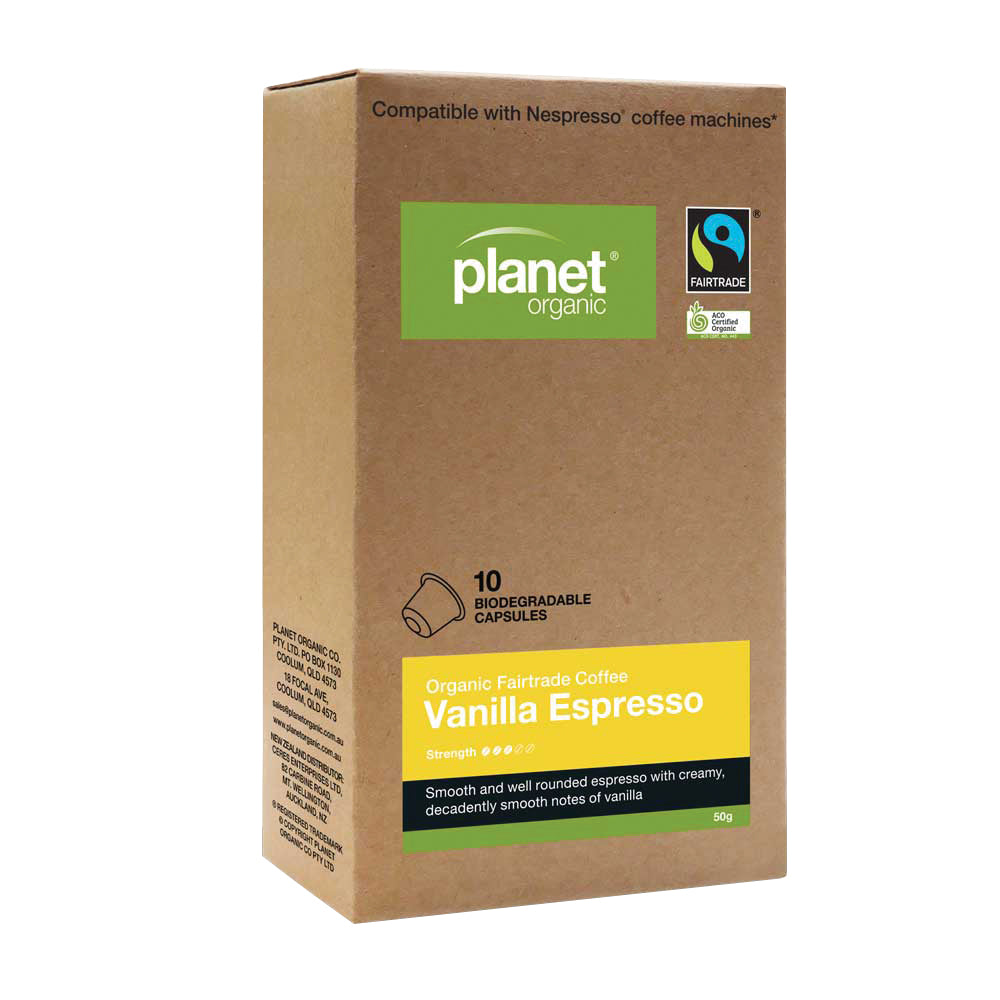 Planet Organic Organic Coffee Capsules Espresso Vanilla x 10 Pack