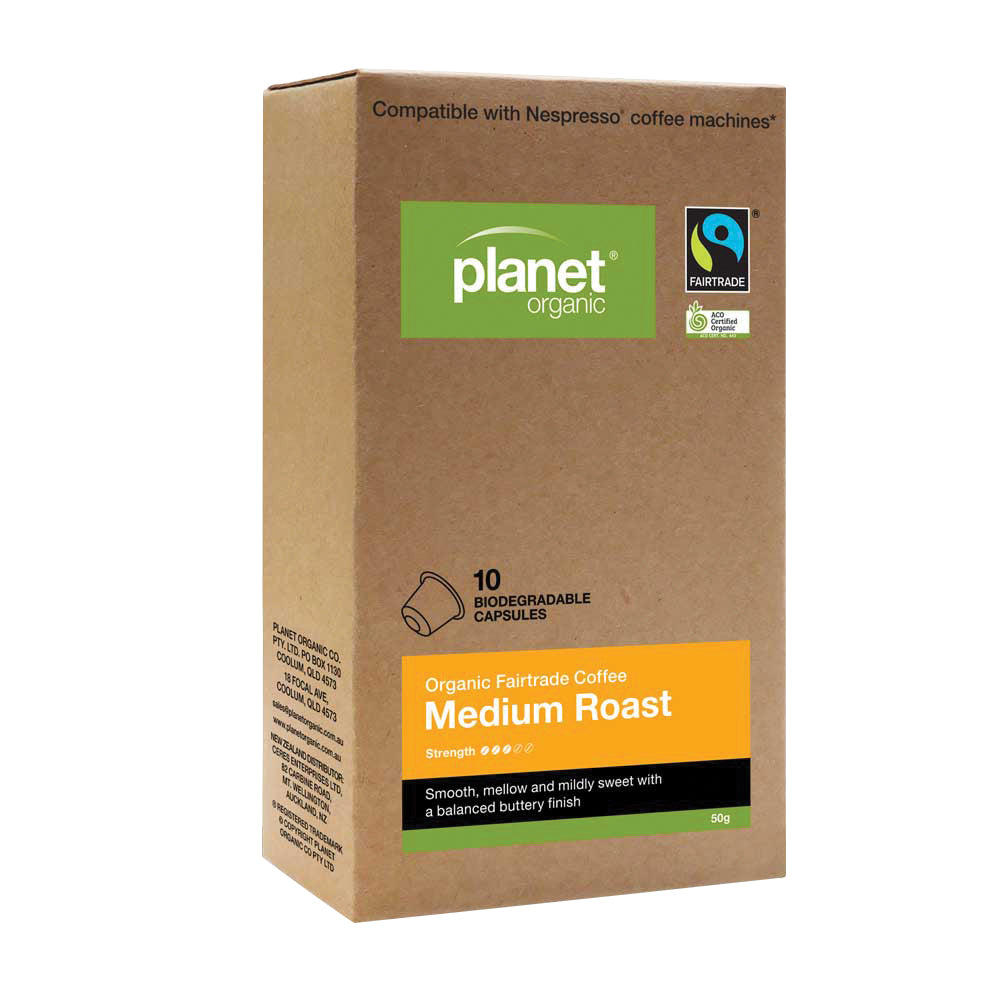 Planet Organic Organic Coffee Capsules Medium Roast x 10 Pack