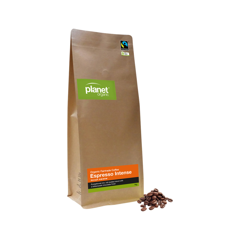 Planet Organic Organic Coffee Espresso Intense Whole Bean 1kg