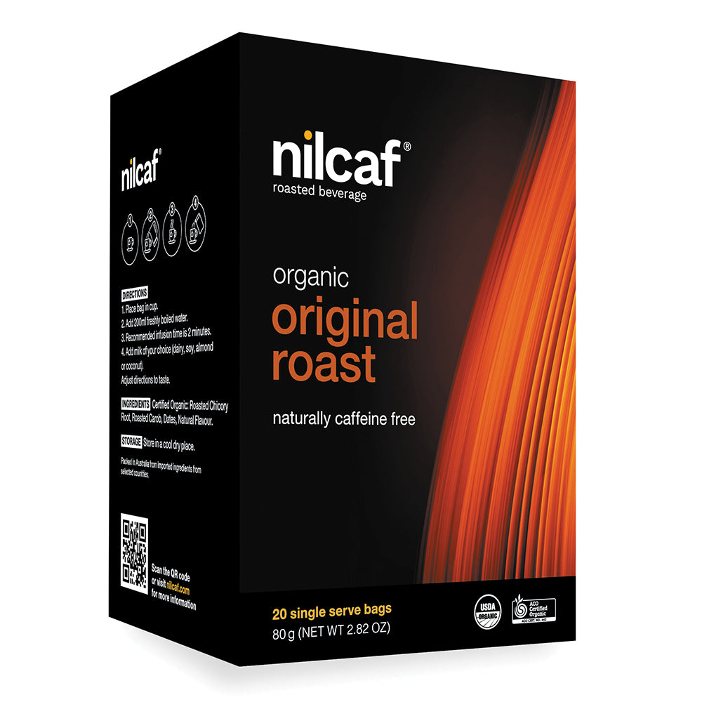 Planet Organic Nilcaf Organic Roasted Beverage Caffeine Free Bags Original Roast x 20 Pack