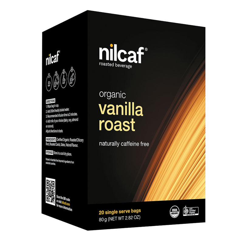 Planet Organic Nilcaf Organic Roasted Beverage Caffeine Free Bags Vanilla Roast x 20 Pack