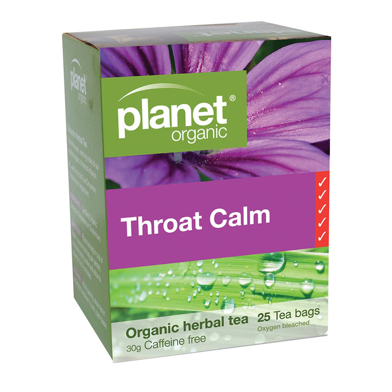 Planet Organic Organic Throat Calm Herbal Tea x 25 Tea Bags