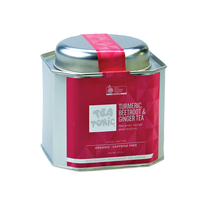Tea Tonic Organic Turmeric Beetroot & Ginger Tea Tin 185g
