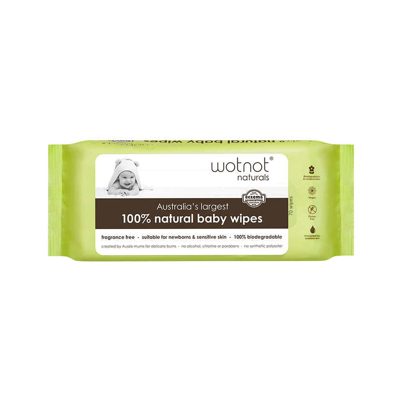 Wotnot 100% Natural Baby Wipes x 70 Pack (soft pack)