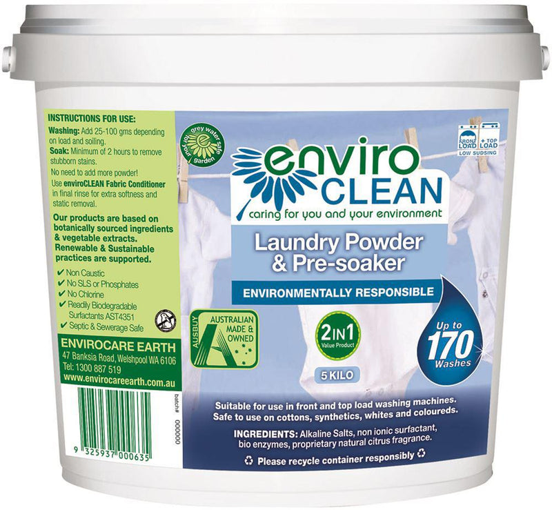 Enviroclean Laundry Powder PreSoaker 5kg Bucket