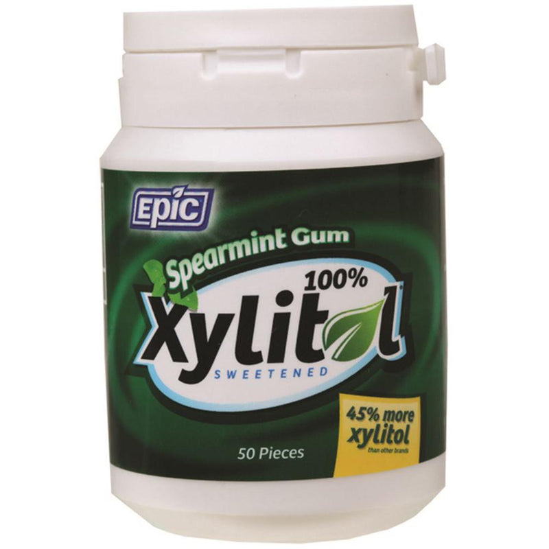 Epic Xylitol Dental Gum Spearmint 50pc Tub