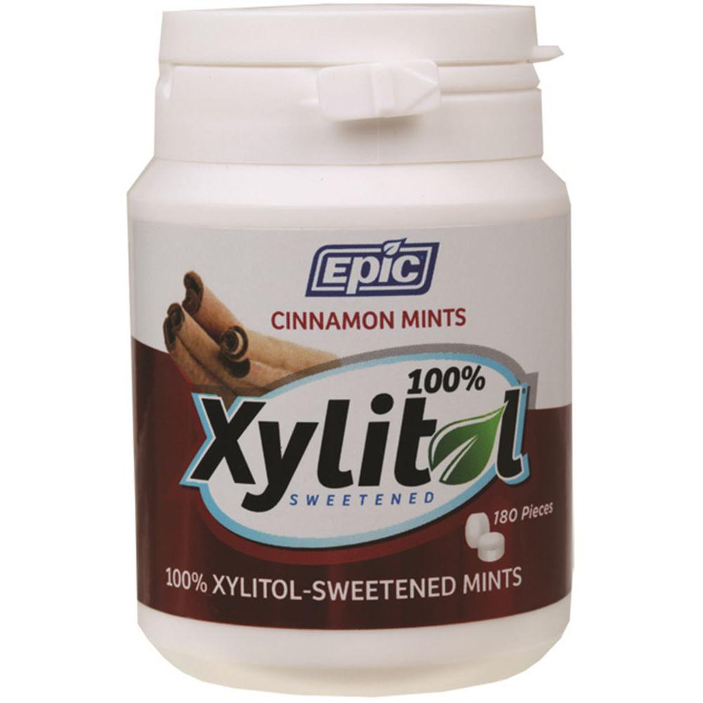 Epic Xylitol Dental Mints Cinnamon 180pc Tub