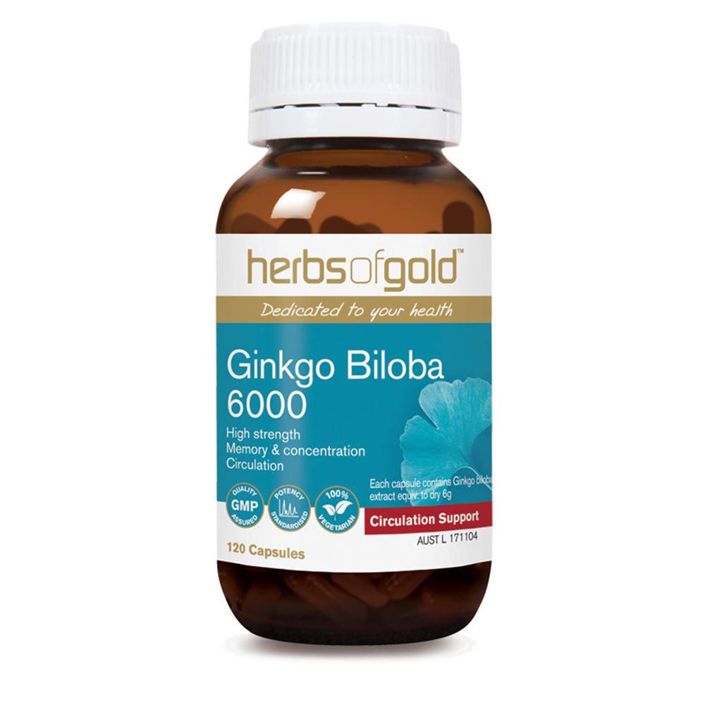 Herbs of Gold Ginkgo Biloba 6000 120vc