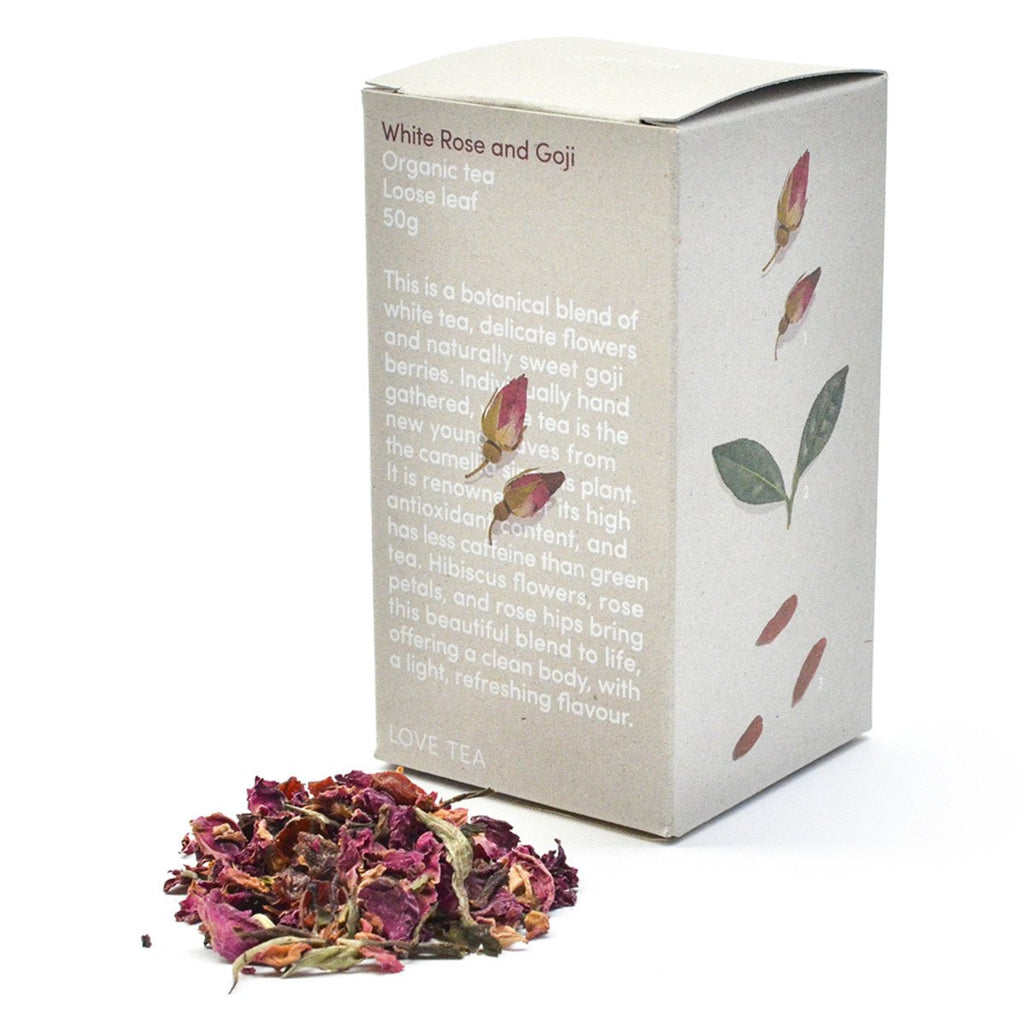 Love Tea Organic White Rose and Goji 50g