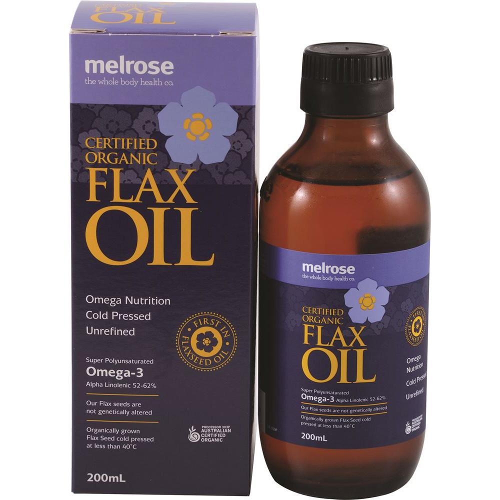 Melrose Organic Flax Oil 200ml (Glass Bottle