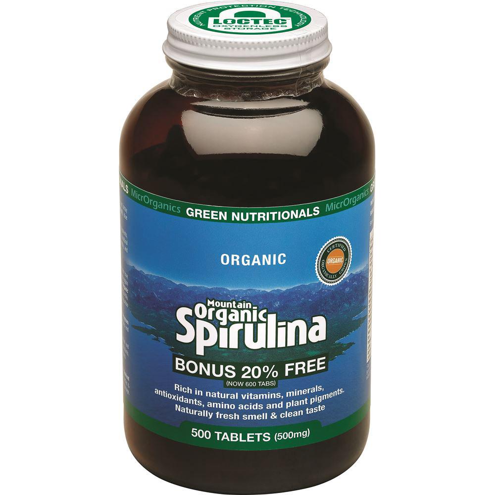 MicrOrganics Green Nutritionals Mountain Organic Spirulina 500mg 500t