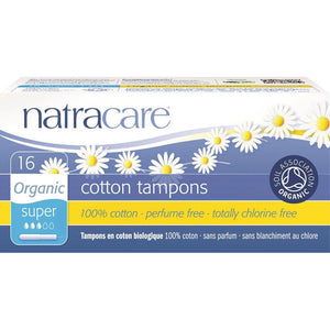 Natracare Organic Cotton Tampons Super with Applicator x16 Pack