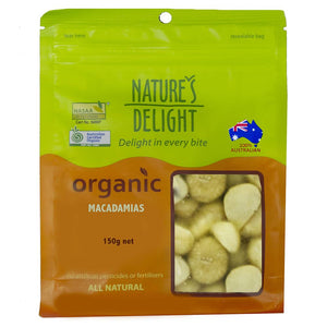 Nature's Delight Organic Macadamias 150g