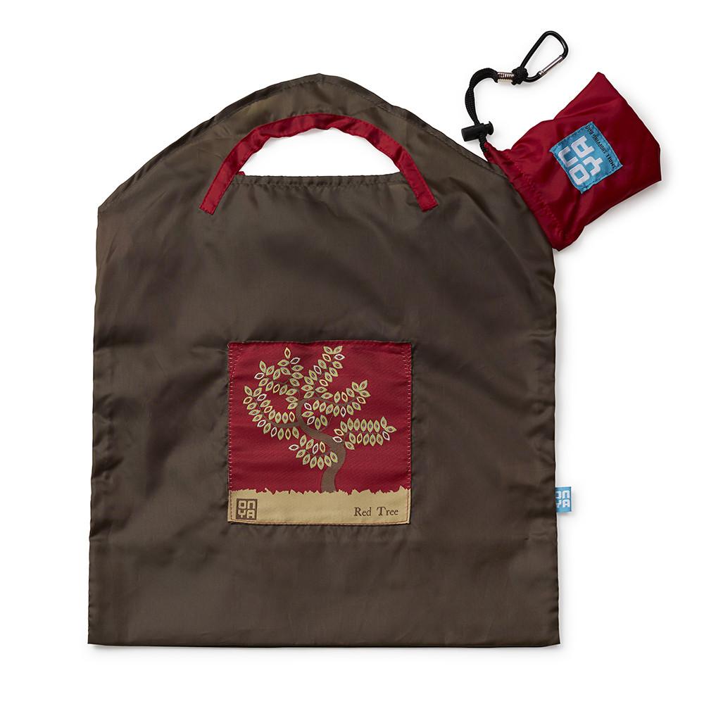 Onya Reusable Shopping Bags Olive Red Tree Small