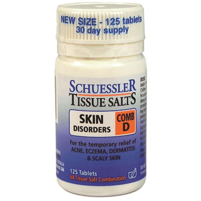Schuessler Tissue Salts Comb D Skin Disorders 125t