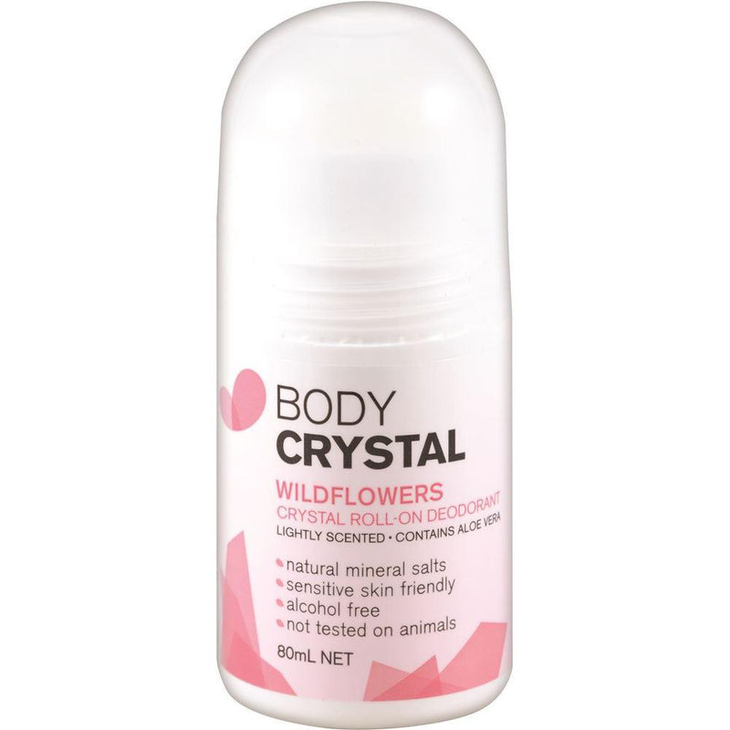 The Body Crystal Crystal Roll On Deodorant Wildflowers 80ml
