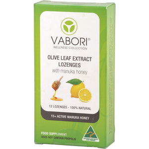 Vabori Olive Leaf Extract Lozenges with Manuka Honey x 12 Lozenges