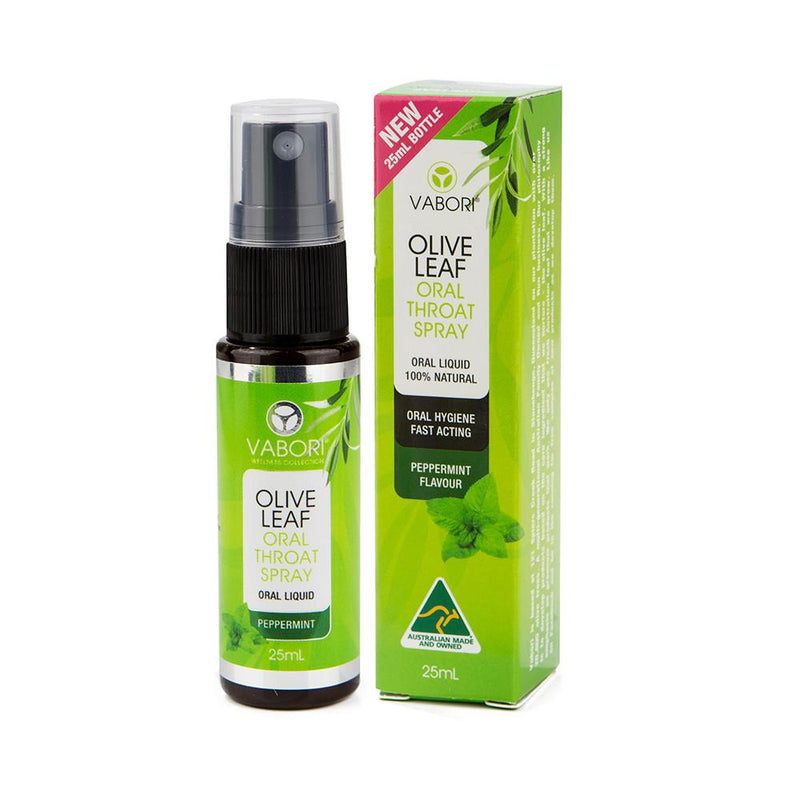 Vabori Olive Leaf Throat Spray Peppermint 25ml