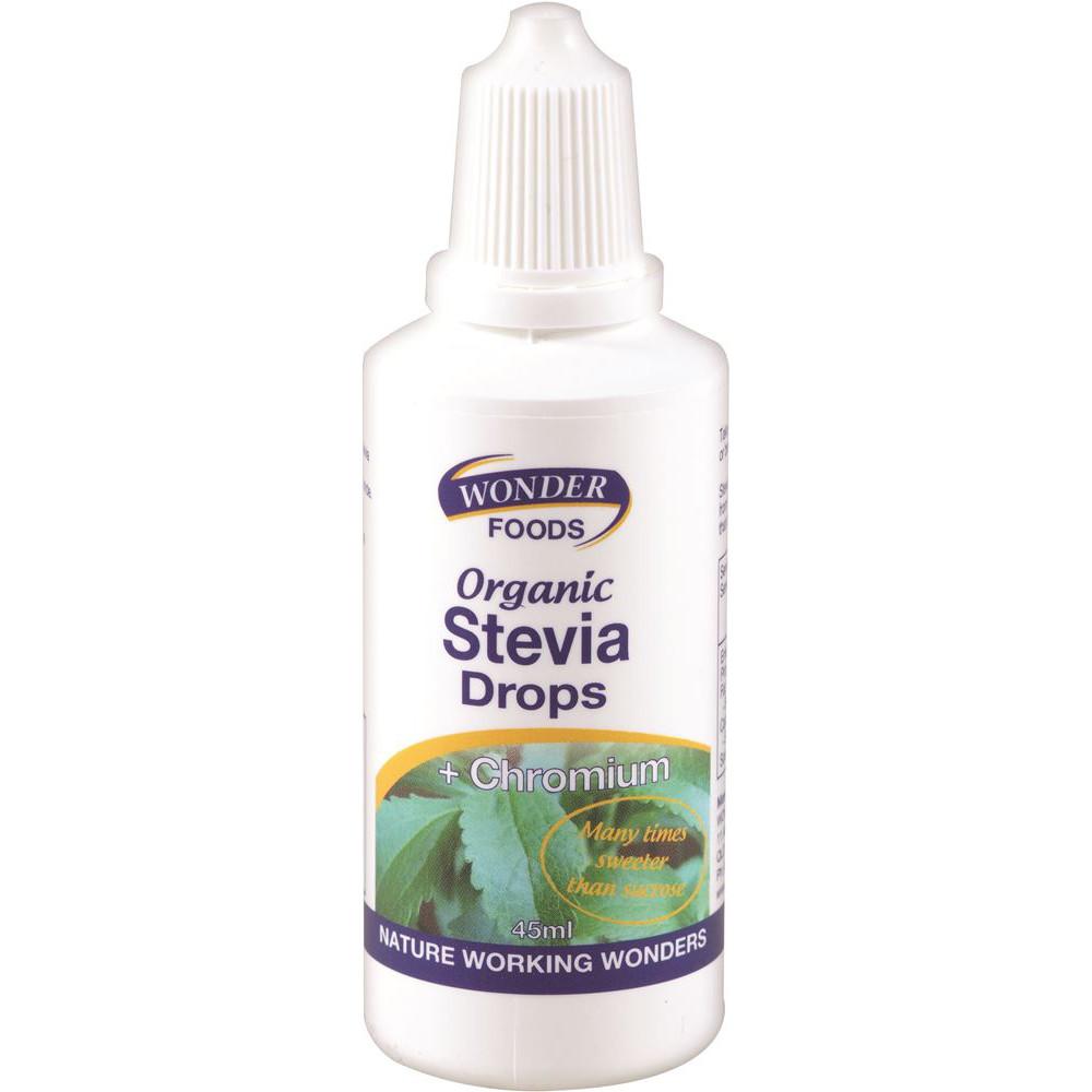 Wonder Foods Organic Stevia Drops Plus Chromium 45ml
